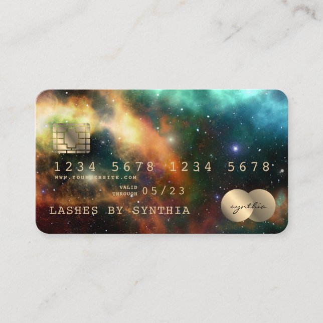 Visite Carte de crédit Styled Nebula étoiles cosmos espac (Devant)