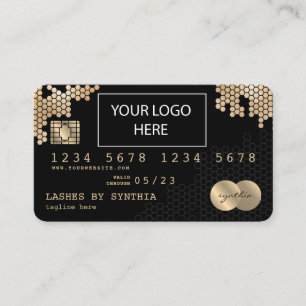 Visite Carte de crédit Styled or honeypeb logo féminin
