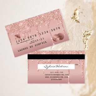 Visite Carte de crédit Styled Rose Gold Driving Gold