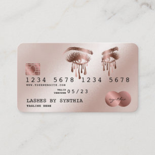 Visite Carte de crédit Styled Rose Gold Long Lash gouttes