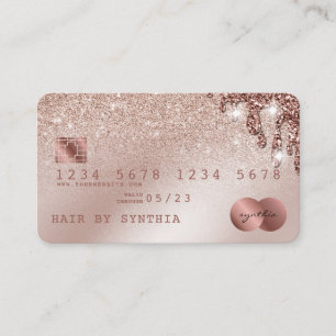 Visite Carte de crédit Stylisé Rose Gold Confetti