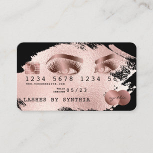 Visite Carte de crédit Stylisé Rose Gold Splash Lashes lo