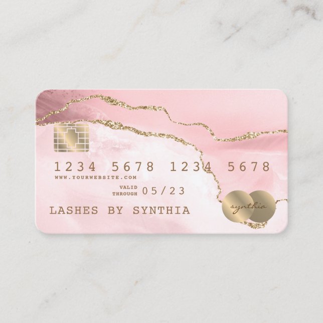 Visite Carte de crédit Stylisé Vierge rose (Devant)