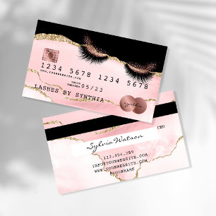 Visite Carte de crédit Stylisée rose vif Agate Longues ci