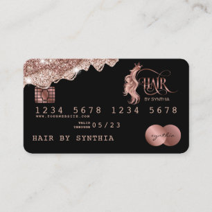 Visite Carte de crédit Styliste Rose à goutte stylisée Go