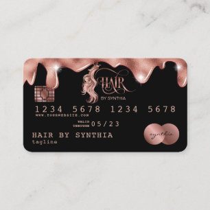 Visite Carte de crédit Styliste Rose à goutte stylisée Go