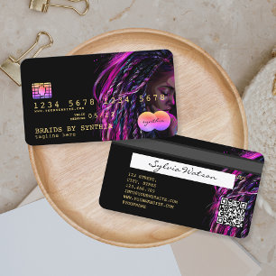 Visite Carte de crédit Tresses stylisées Liste de cheveux