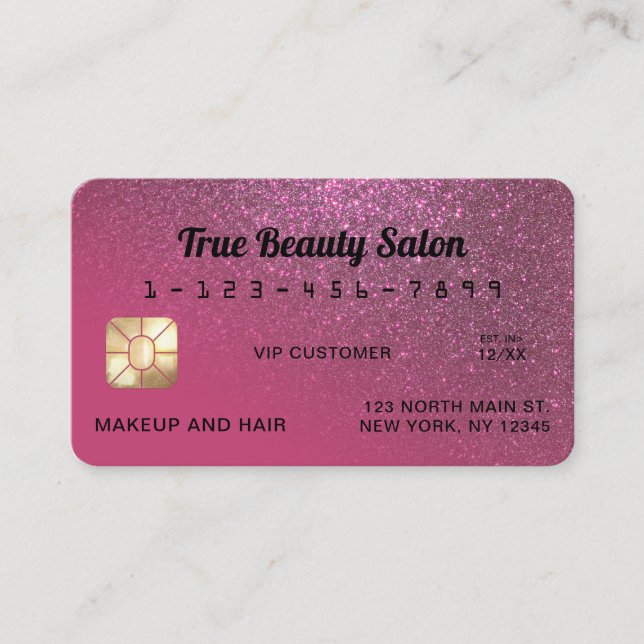 Visite Carte de crédit unique Sparkly Berry Parties scint (Devant)