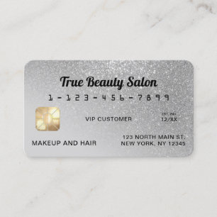 Visite Carte de crédit unique Sparkly Grey Silver Parties