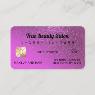 Visite Carte de crédit unique Sparkly Magenta Parties sci