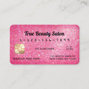 Visite Carte de crédit unique Sparkly Neon Pink Parties s