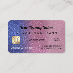 Visite Carte de crédit unique Sparkly Sapphire rose Parti