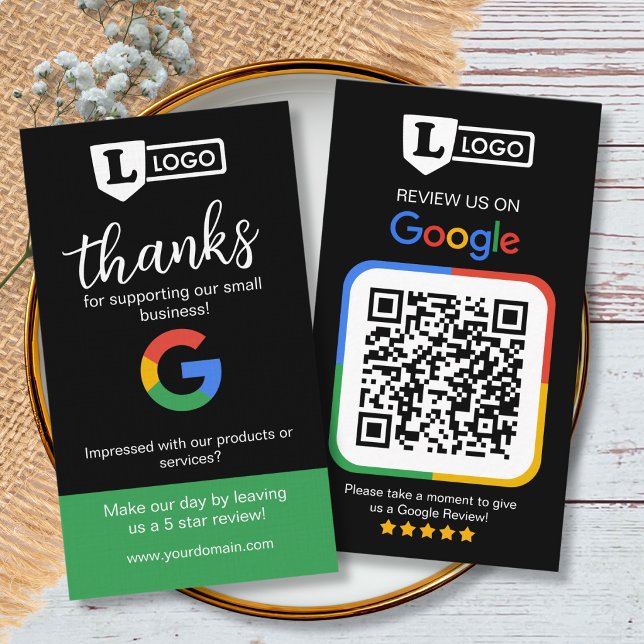 Visite Carte de demande d'avis Google avec logo (review business cards, feedback business cards)