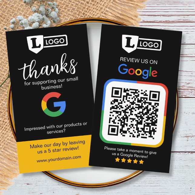 Visite Carte de demande d'avis Google avec logo (Google review business cards)