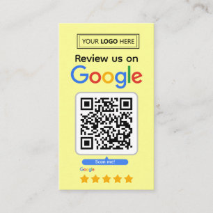 Visite Carte de demande d'avis Google avec logo et code Q