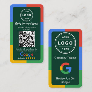 Visite Carte de demande d'avis Google avec logo et QR Cod
