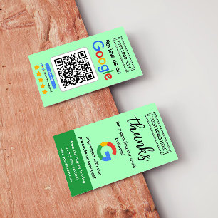 Visite Carte de demande d'avis Google avec logo et QR Cod