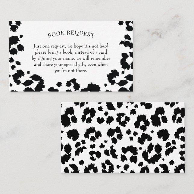 Visite Carte de demande de Baby shower Empreinte de léopa (Devant / Derrière)