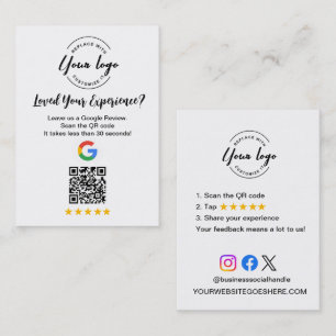 Visite Carte de demande de commentaires clients avec code