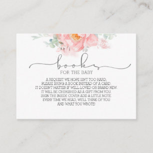 Visite Carte de demande de livres pour Baby Shower Floral