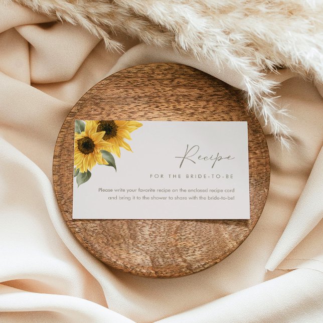 Visite Carte de demande de recette de tournesol SUTTON (j (Créateur téléchargé)