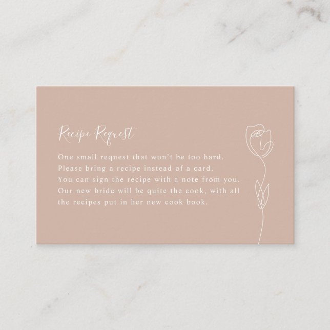 Visite Carte de demande de Rose de ligne de lunettes (Devant)