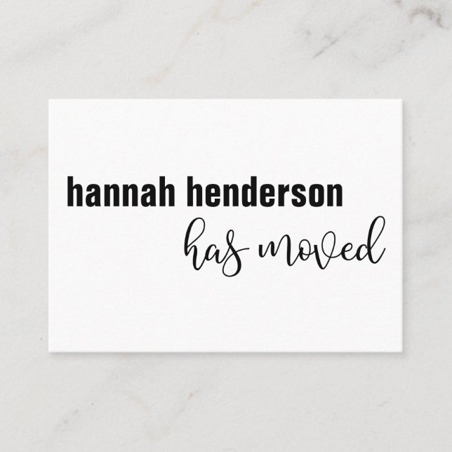 Visite Carte de déplacement pour une personne simple, noi (Devant)