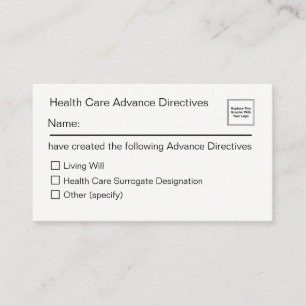 Visite Carte de directives anticipées de soins de santé