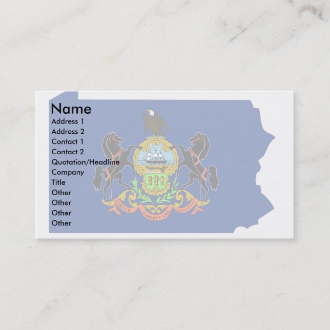 Visite Carte de drapeau de la Pennsylvanie (Devant)