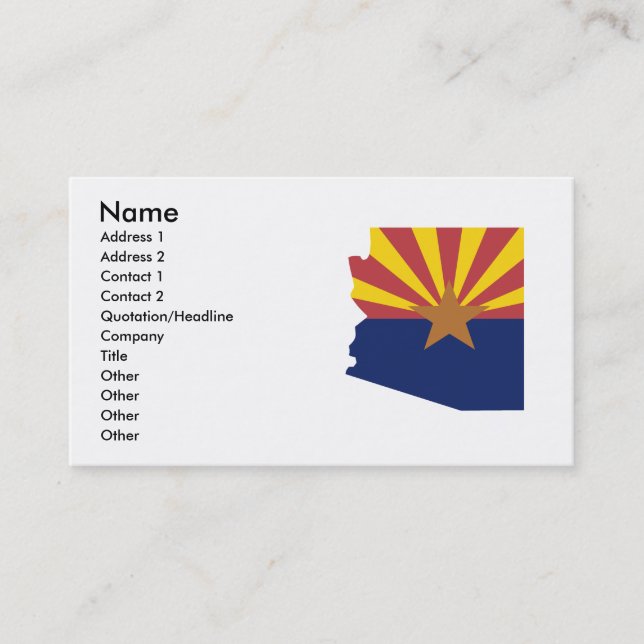 Visite Carte de drapeau de l'Arizona (Devant)
