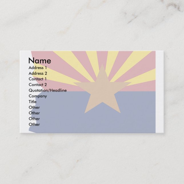 Visite Carte de drapeau de l'Arizona (Devant)
