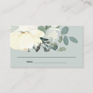 VISITE CARTE DE FÊTE DES MARIÉES FLORALE BLANCHE EN IVOIR