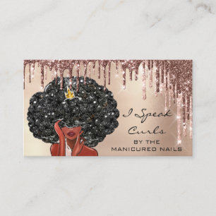 Visite Carte de fidélité 10 Punch Curly Coiffeuse fille