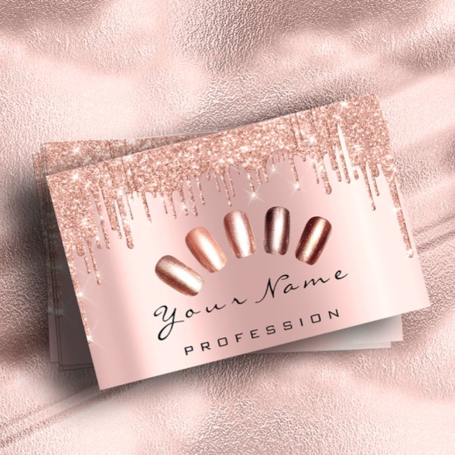 Visite Carte de fidélité 10 Punch Golden Crown Roses ongl (Loyalty Card 10 Punch Golden Crown Rose Nails)
