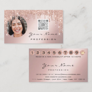 Visite Carte de fidélité 10 Punch Rose de la Couronne QR 
