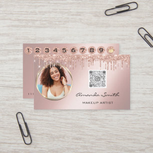 Visite Carte de fidélité 10 Punch Rose de la Couronne QR 