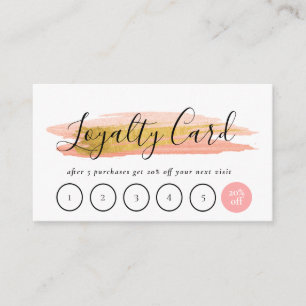 Visite carte de fidélité à la mode Gold & Pink stroke