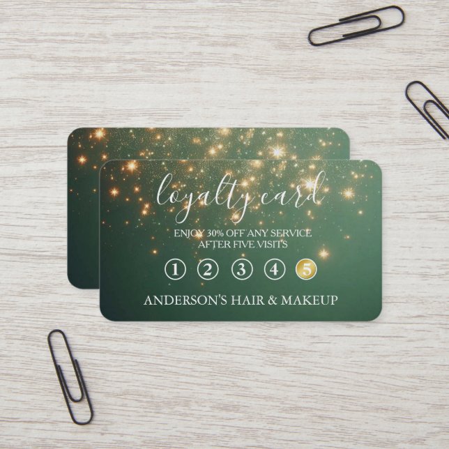 Visite Carte de fidélité à la typographie élégante simple (Devant/Arrière en situation)