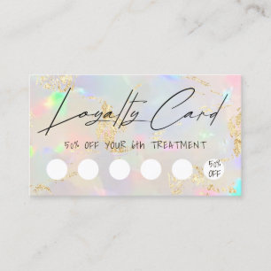 Visite carte de fidélité à motif faux opale iridescent