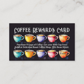 Visite Carte de fidélité à poinçonner Chalkboard Coffee S