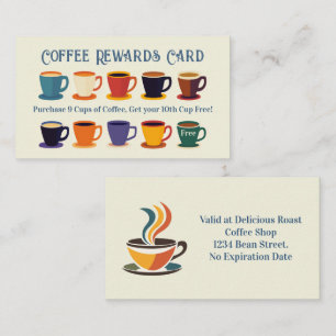 Visite Carte de fidélité à poinçonner de salon de café ré