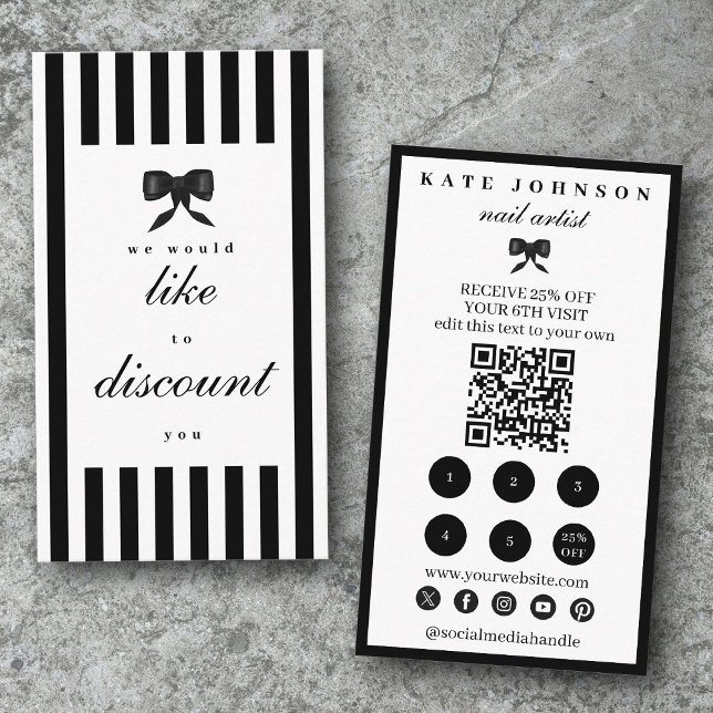 Visite Carte de fidélité à réduction élégante pour petite (Elegant Small Business Customer Loyalty Discount Business Card)
