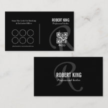 Carte de Fidélité Black Gold Monogram Barber Punch