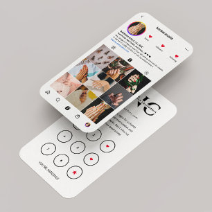 Visite Carte de fidélité blanche Instagram Tech
