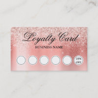 Carte de fidélité Blush Rose Gold Parties scintill
