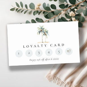 Visite Carte de fidélité Chic Tropical Coastal Palm Trees