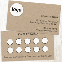 Carte de Fidélité Client avec Logo et Texte Simple