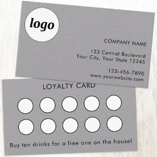 Visite Carte de Fidélité Client avec Logo et Texte Simple