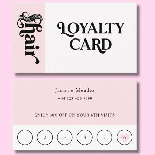 Visite Carte de fidélité client de coiffeur Rose Pâle