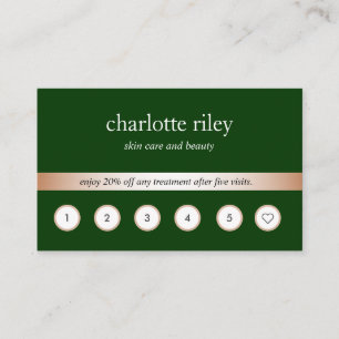 Visite Carte de fidélité client Green Rose Gold 6 Punch